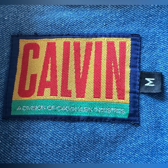 Vintage Calvin Klein Early 80’s Denim Bomber Jacket size Medium - Picture 4 of 7